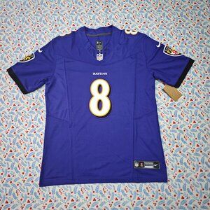 Nike On Field Baltimore Ravens Lamar Jackson Purple Jersey No. 8